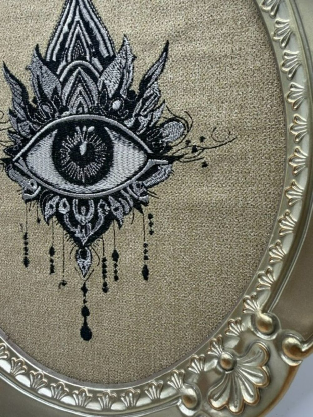 Homemade Enchanted Eye Oval Embroidery Art - Picture 3 of 5